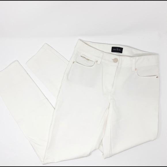 WHBM PONTE KNIT SKINNY PANTS in Ecru | Sz 2L - Picture 3 of 7